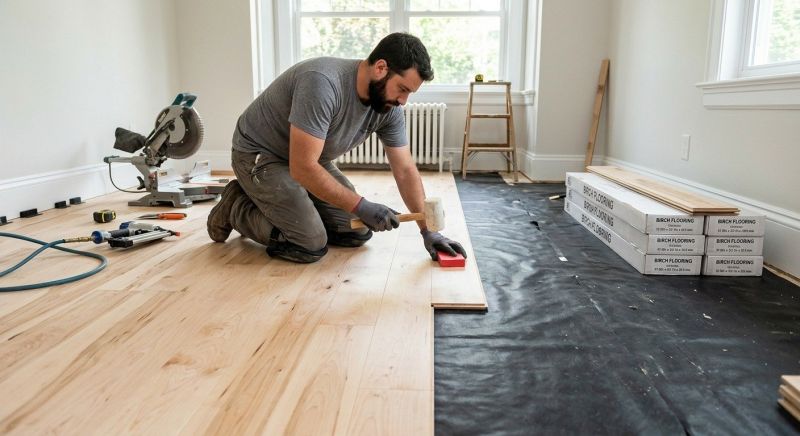 Birch Floor Installation in Flower Mound, TX