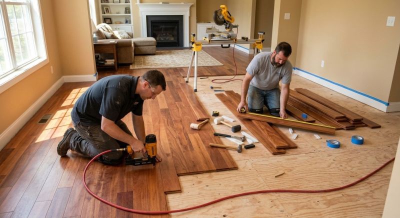 Cherry Floor Installation in Denton, TX