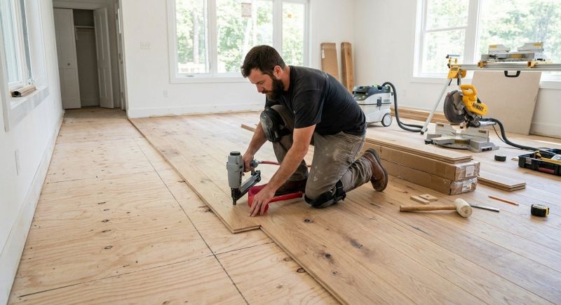 White Oak Floor Installation in Flower Mound, TX